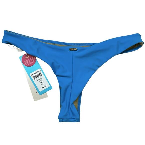 Beach Bunny Women's Hard Summer Skimpy Thong Bikini Bottom Tango Blue Size Large - Picture 5 of 7